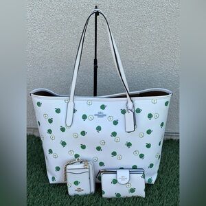 Coach Apple Print Tote, Wallet, and Card/Coine Case